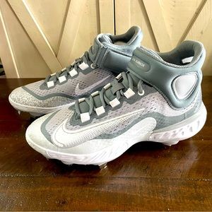 Nike Alpha Huarache Elite 4 Mid Men's Size 7.5 Gray Baseball Cleats DJ6520-012